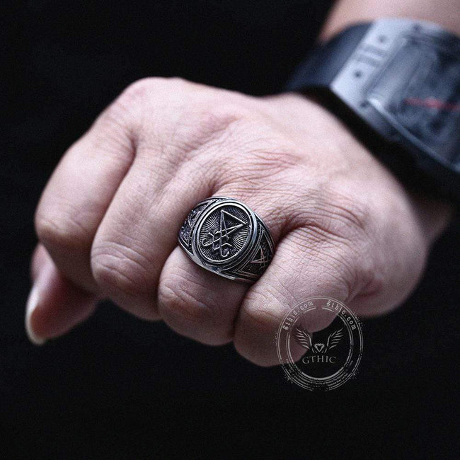 GTHIC Sigil Of Lucifer Stainless Steel Ring Main Image