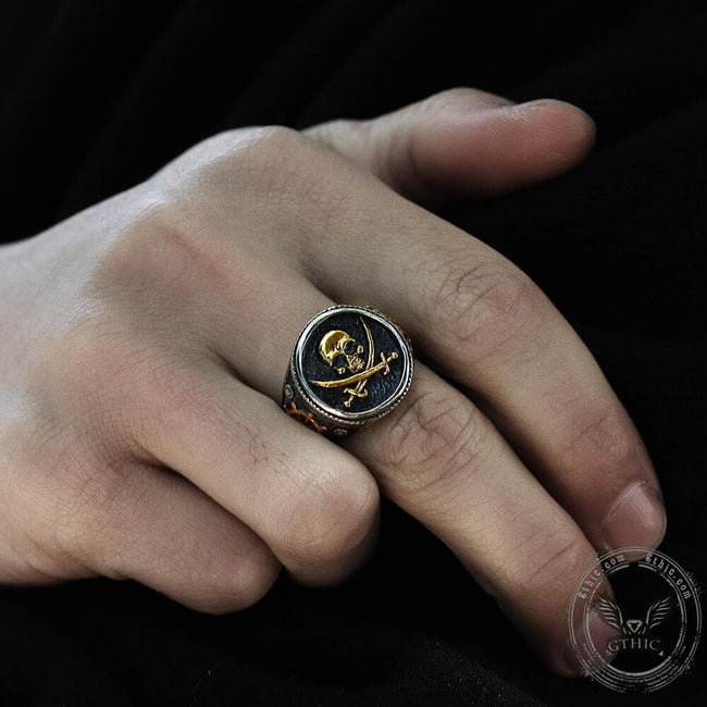 Retro Pirate Stainless Steel Skull Ring Main Image