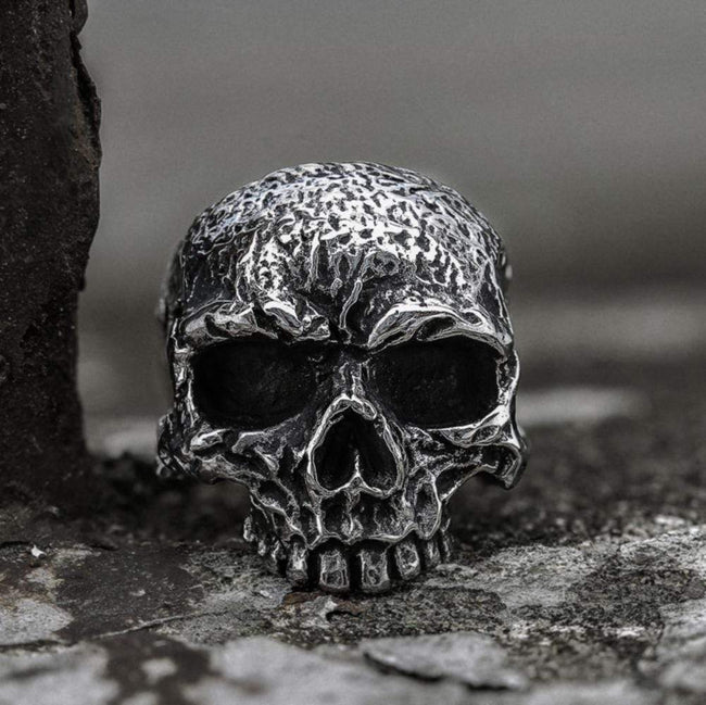 Vintage Rugged Stainless Steel Skull Ring Main Image