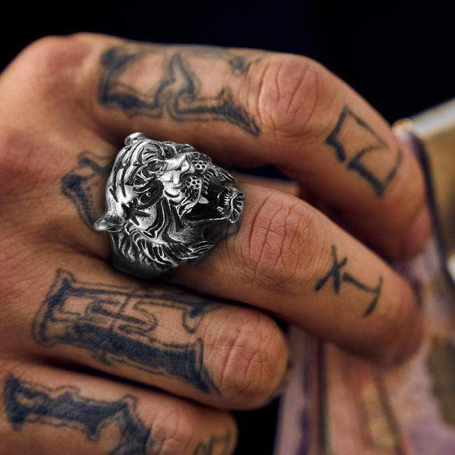 Vintage Tiger Stainless Steel Animal Ring Main Image