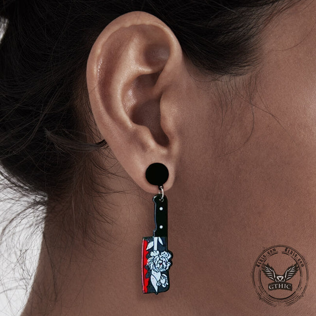 Halloween Acrylic Knife Dangle Earrings Main Image