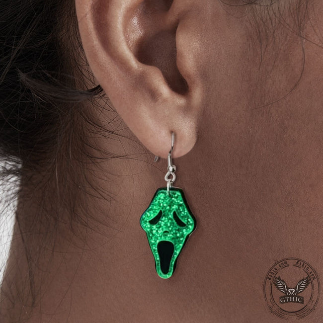 Halloween Grimace Skull Acrylic Earrings Main Image