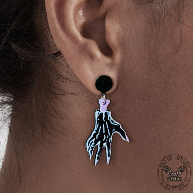 Halloween Skeleton Hands Acrylic Skull Earrings Main Image