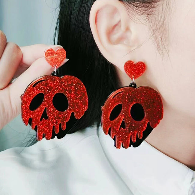 Halloween Skull Design Acrylic Earrings Main Image