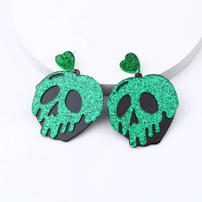 Halloween Skull Design Acrylic Earrings Hover Image