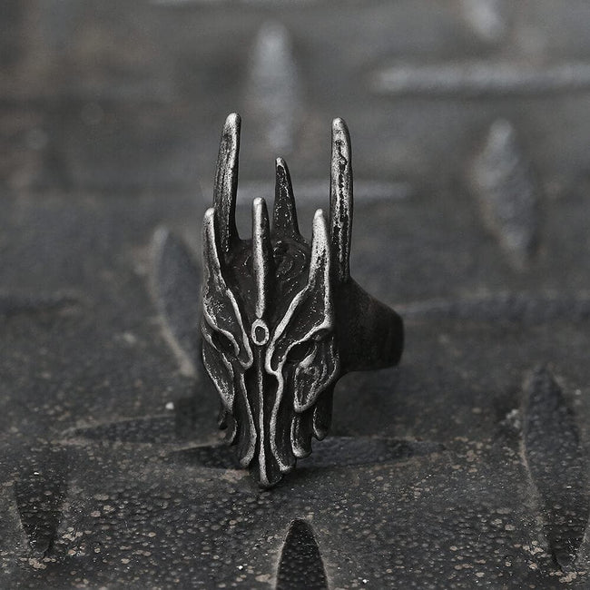 Helm of Sauron Stainless Steel Ring Hover Image