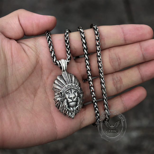 Indian Lion King Pure Tin Necklace Main Image