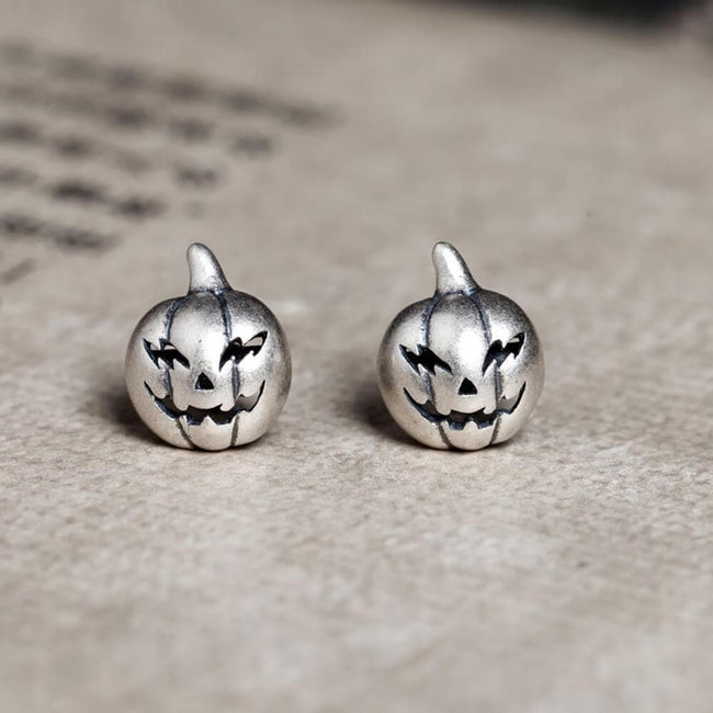 Jack-O'-Lantern Sterling Silver Stud Earrings Hover Image
