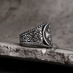 Jerusalem Cross Stainless Steel Religion Ring