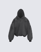 KIIKIO Warm Textured Double-Layer 3D Skeleton Hoodie