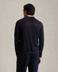 Linen Polo - Navy