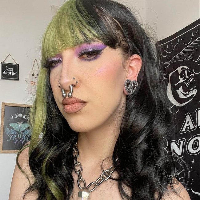 Loved Heart Skull Stainless Steel Ear Gauges Main Image