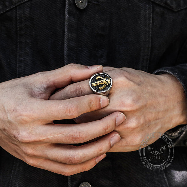 Mandalorian Symbol Stainless Steel Skull Ring Main Image