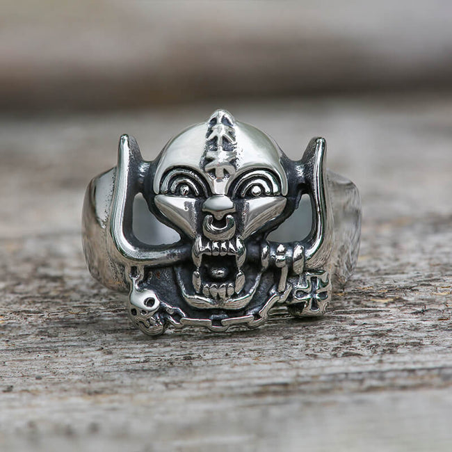 Motörhead Stainless Steel Warpig Finger Ring Hover Image