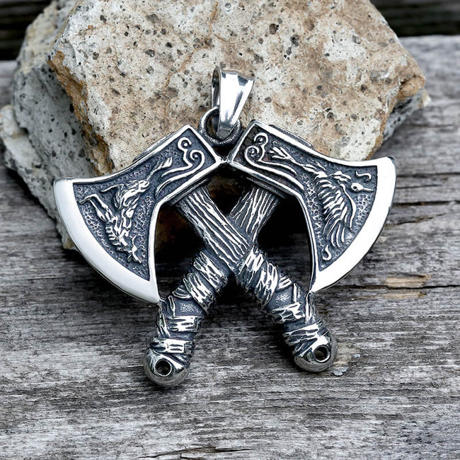 Nordic Axe Stainless Steel Viking Pendant Hover Image