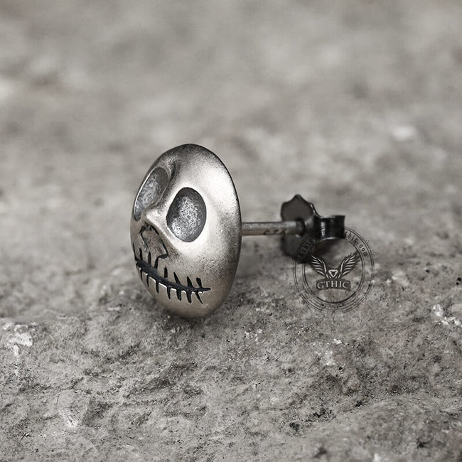 Pumpkin Prince Sterling Silver Skull Stud Earrings Main Image