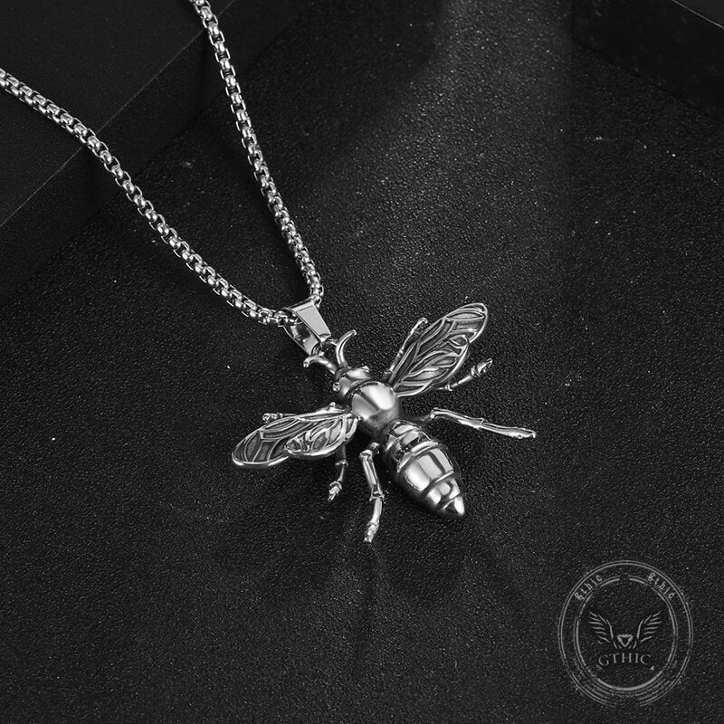 Punk Bee Stainless Steel Insect Pendant