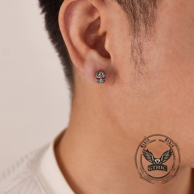 Punk Gem Eye Skull Stainless Steel Earrings Main Image