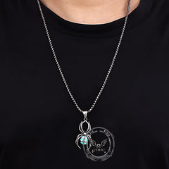 Punk Gemstone Spider Stainless Steel Animal Pendant