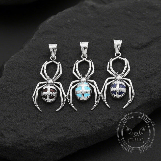 Punk Gemstone Spider Stainless Steel Animal Pendant Hover Image
