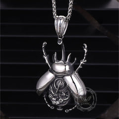 Punk Mechanical Gear Beetle Stainless Steel Pendant