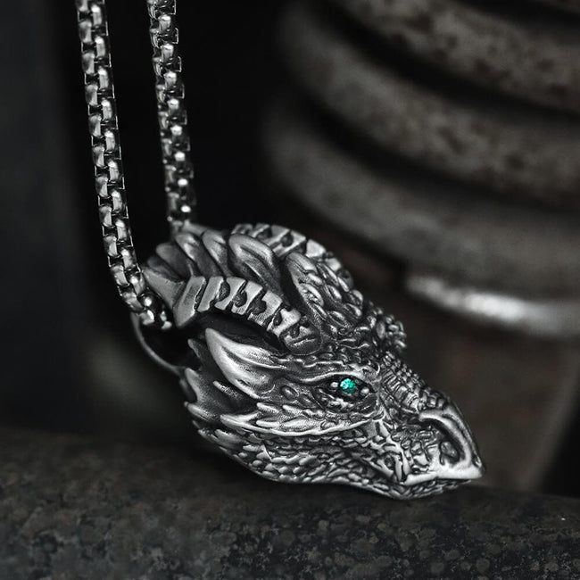 Silver Dragon Pure Tin Necklace Hover Image