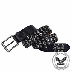 Punk Rivet Wear-Resistant Cowhide Leather Belt