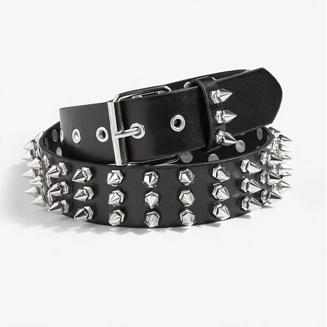 Punk Rock Spiked Rivet Handmade PU Leather Belt Hover Image