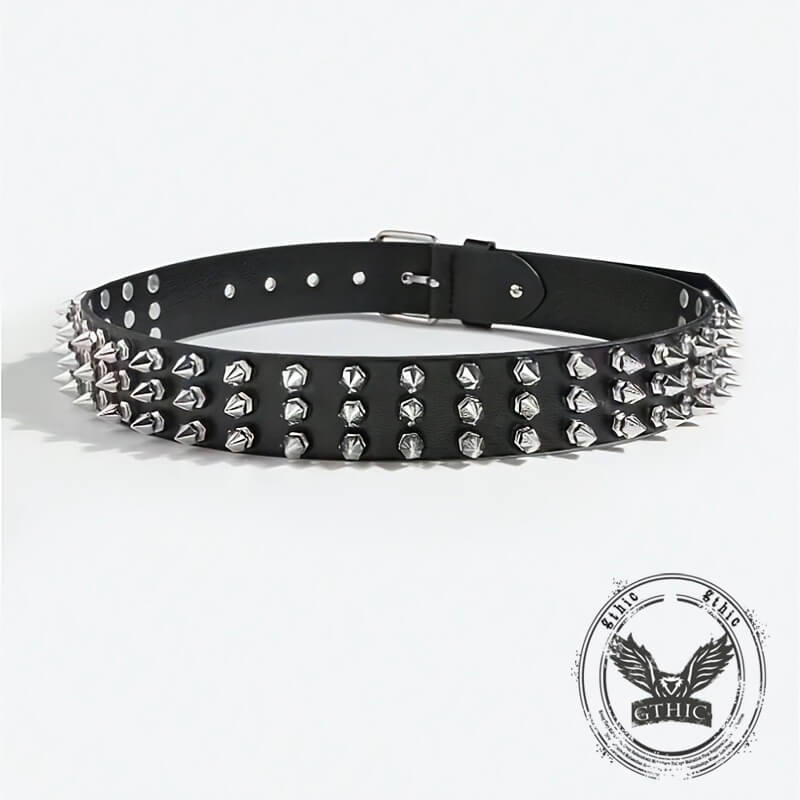 Punk Rock Spiked Rivet Handmade PU Leather Belt