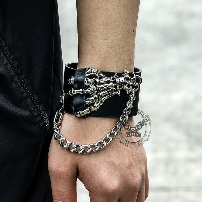 Punk Skeleton Hand Alloy Bracelet Main Image