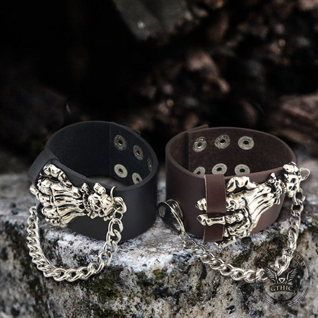 Punk Skeleton Hand Alloy Bracelet Hover Image