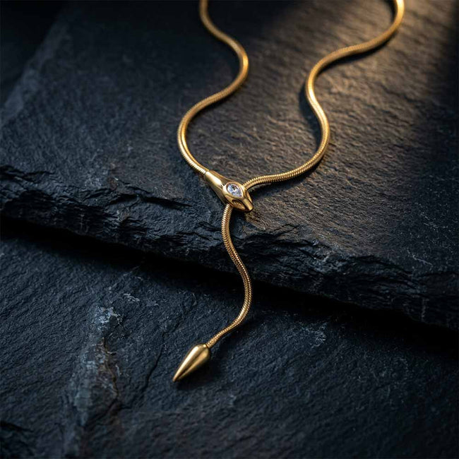 Punk Snake Stainless Steel Choker Clavicle Necklace Hover Image