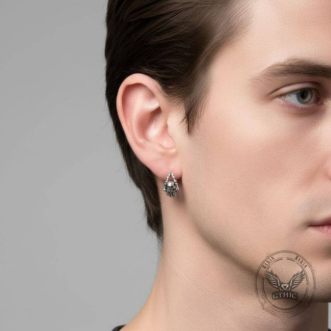 Punk Street Scorpion Stainless Steel Skull Hoop Earrings Main Image