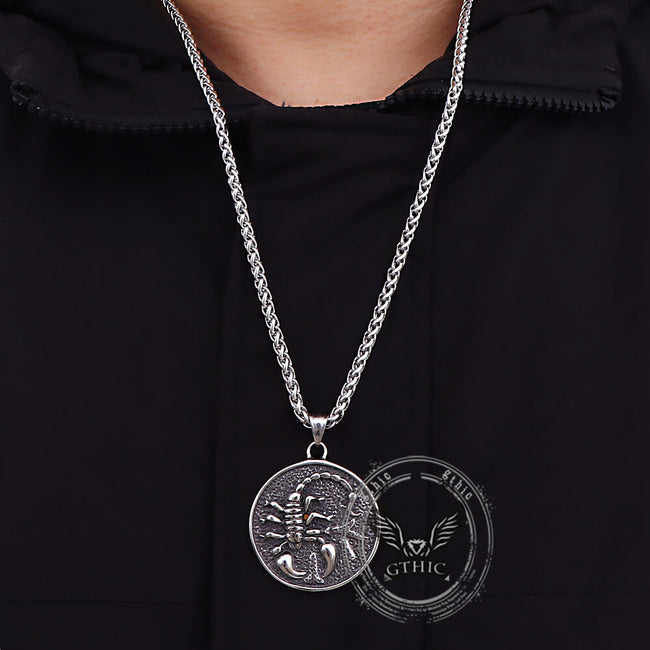 Retro Scorpion Stainless Steel Animal Round Pendant Main Image
