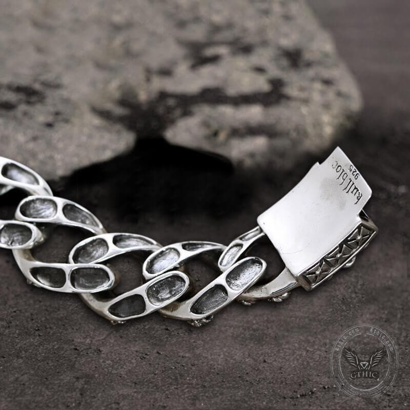 Retro Sterling Silver Skull Bracelet