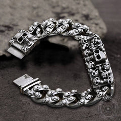 Retro Sterling Silver Skull Bracelet