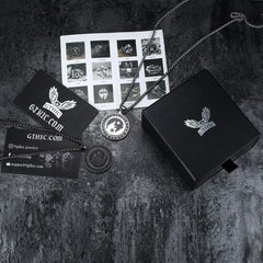 Rotatable Skoll and Hati Wolf Runes Stainless Steel Pendant