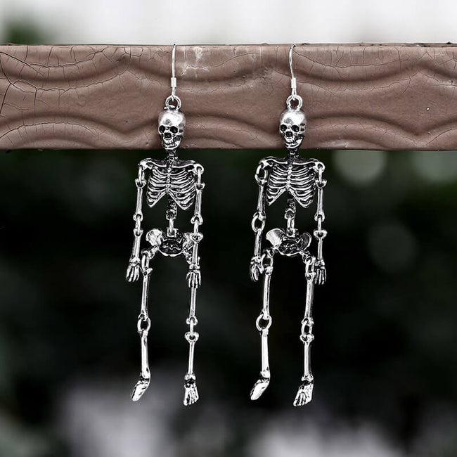 Scary Skeleton Alloy Earrings Hover Image