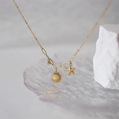 Simple Starfish Shell Stainless Steel Necklace