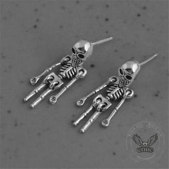 Skeleton Sterling Silver Earrings