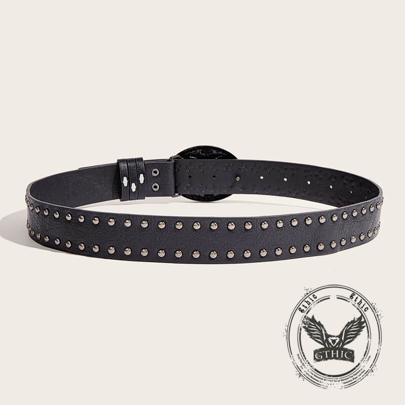 Skull And Snake Buckle Gothic Rivet PU Leather Belt