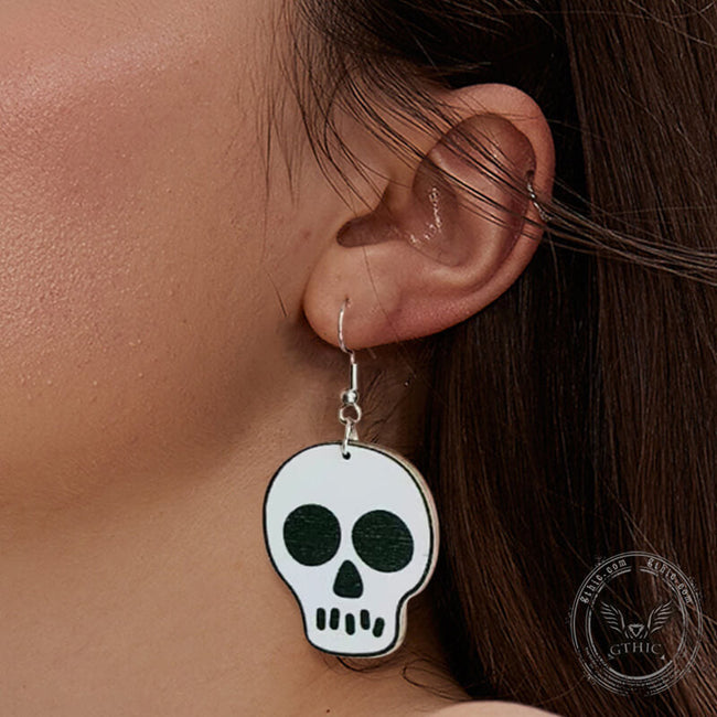 Skull Bones Acrylic Halloween Earrings Main Image