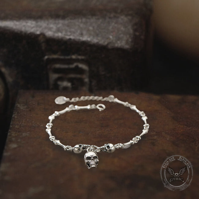 Skull Bones Sterling Silver Bracelet Main Image