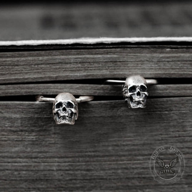 Skull Head Sterling Silver Earring Main Image