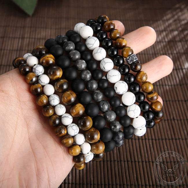 Skull Stainless Steel Beads Bracelet Main Image
