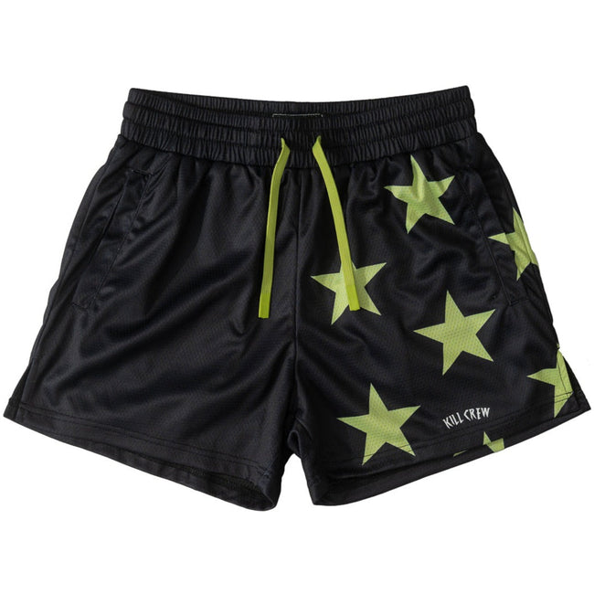 MUAY THAI SHORTS (MID THIGH CUT) STAR BOY - BLACK / GREEN Hover Image