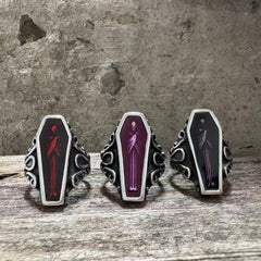 Vampire Coffin Stainless Steel Skull Ring