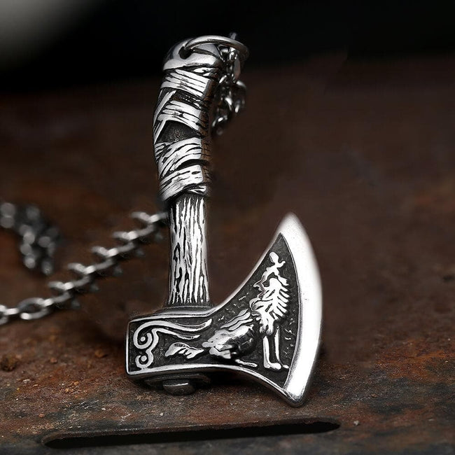 Viking Axe Stainless Steel Pendant Hover Image