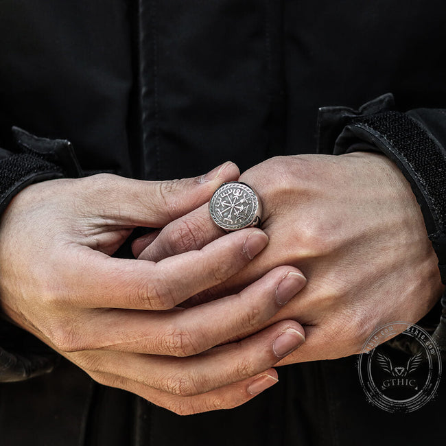 Viking Compass Vegvisir Stainless Steel Ring Main Image