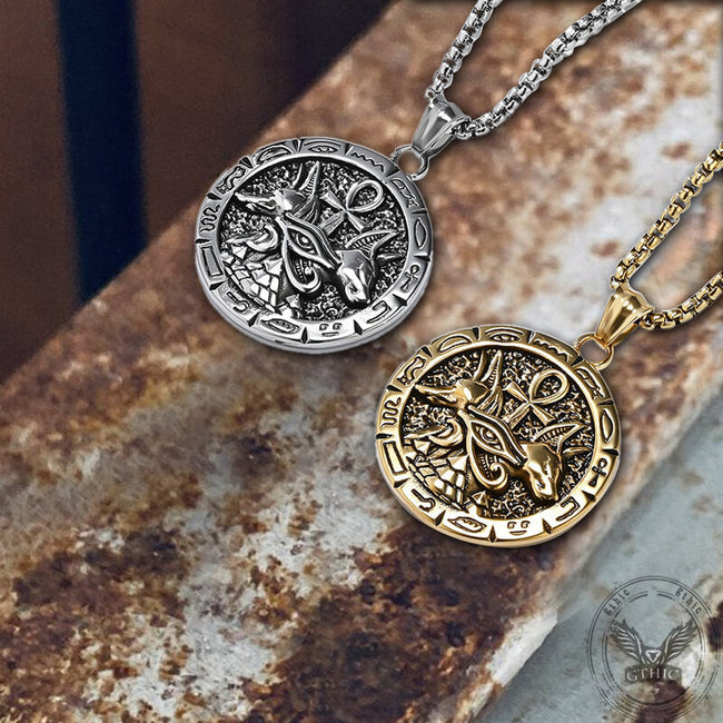 Vintage Anubis Ankh Cross Stainless Steel Pendant Hover Image